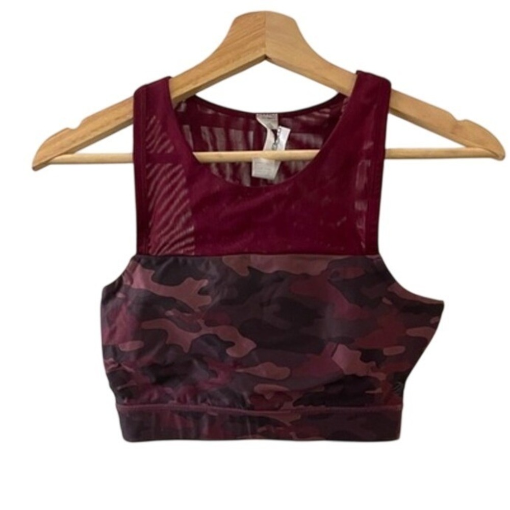 MPG Sport Womens Sports Bra‎ Small Burgundy Camoflauge workout Athleisure